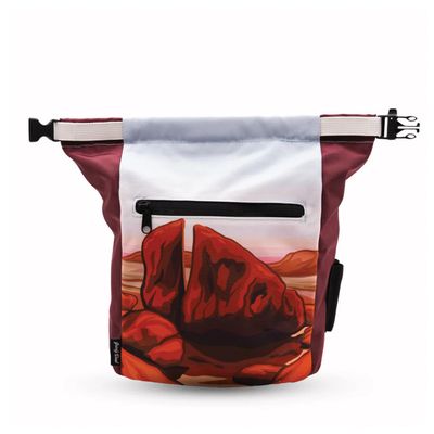 GNARLY DOOD Red Rocks Climbing Chalk Bucket | for Bouldering Gym & Outdoor Use | Durable Hook & Loop Closure, 2 Zippered Pockets, Easy-Carry Handle