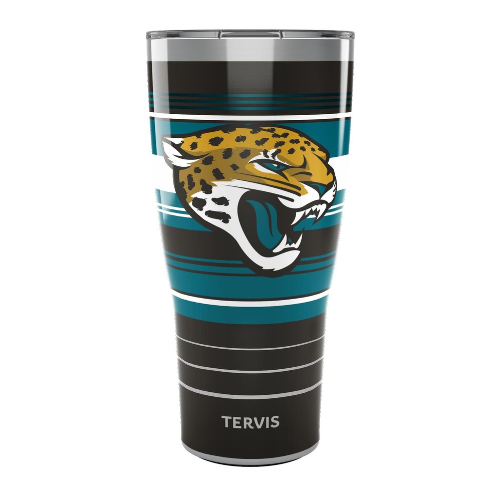 Tervis Traveler NFL Jacksonville Jaguars - Hype Stripes Triple Insulated Tumbler Travel Cup Keeps Drinks Cold & Hot, 30oz, Stainless Steel