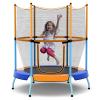 GYMAX Toddler Trampoline, 48 ASTM Approved Indoor Rebounder with All Round Enclosure Net & Large U-Shape Access, Seamless Small Kids Trampoline for Outdoor, Backyard, Gift for Boys Girls (Orange) view 1