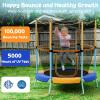 GYMAX Toddler Trampoline, 48 ASTM Approved Indoor Rebounder with All Round Enclosure Net & Large U-Shape Access, Seamless Small Kids Trampoline for Outdoor, Backyard, Gift for Boys Girls (Orange) view 2