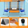 GYMAX Toddler Trampoline, 48 ASTM Approved Indoor Rebounder with All Round Enclosure Net & Large U-Shape Access, Seamless Small Kids Trampoline for Outdoor, Backyard, Gift for Boys Girls (Orange) view 3