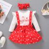 EnJoCho Spring Party Newborn Bodysuits for 0 to 18 Months Girls Hearts Outfits Valentine's Day Infant Skirt (Red, 6-9 Months) view 4