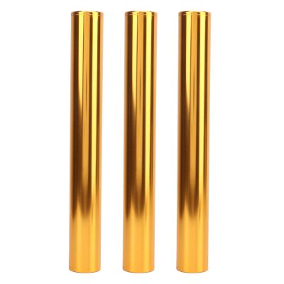 Gavigain 3Pcs Aluminum Alloy Track Field Relay Batons,Track Batons Race Equipments for Running Race Team for Outdoor Running Race Student Relay Events (Gold)