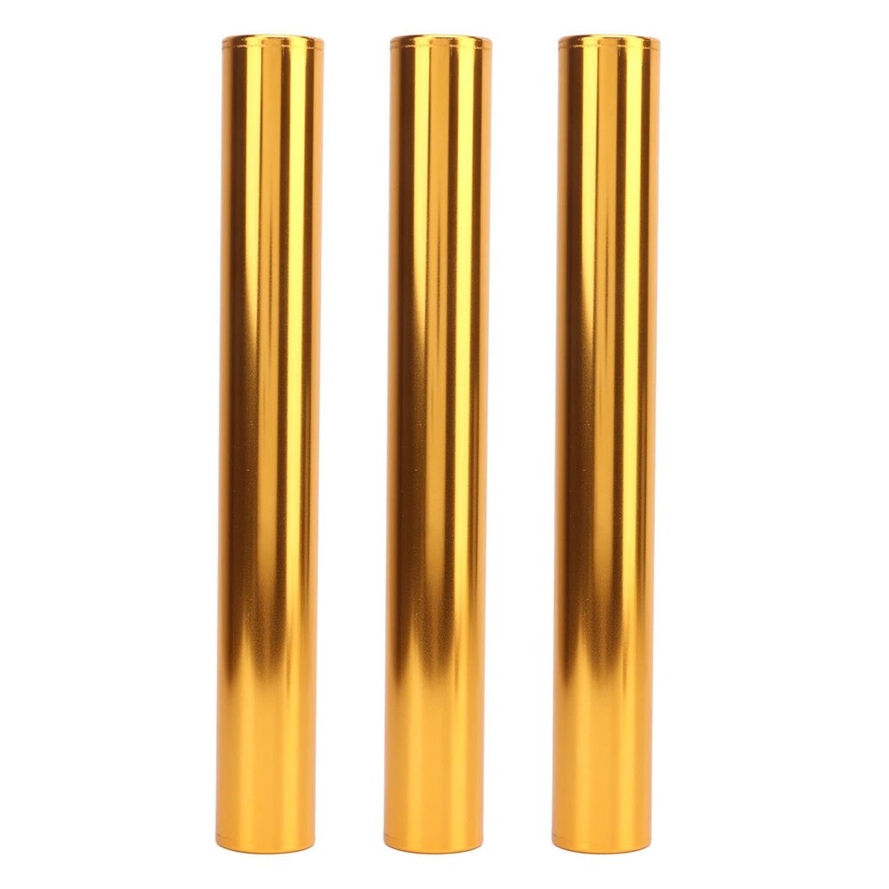 Gavigain 3Pcs Aluminum Alloy Track Field Relay Batons,Track Batons Race Equipments for Running Race Team for Outdoor Running Race Student Relay Events (Gold)