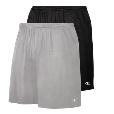 Champion Gym Shorts Men Big and Tall - 2 Pack Performance Dry Fit Running Shorts Black/Silver