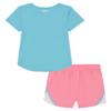 Under Armour Baby Girls' 2-piece Short Sleeve Tee and Shorts Set, Lightweight and Comfortable, Sky Dance Blue, 3/6M view 2