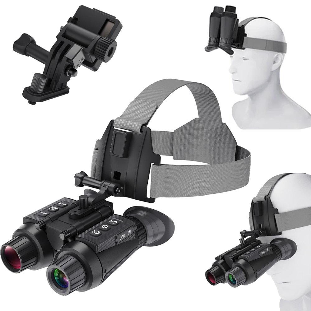 HUVIOVED NV8300 3D 4K Night Vision Goggles with 3D Vision Effect, Night Vision Binoculars Telescope with 8 X Digital Zoom and 7 Infrared for Save Photo Video