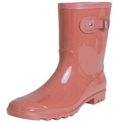Fubotao Women's Mid Calf Rain Boots Waterproof Fashion Garden Shoes Anti-slipping Rainboots For Women Comfortable Insole Light Rain Shoes