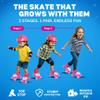 Adjustable Easy Training Inline Rollerskates - Beginner-Friendly Quad-Style 4 Wheel Inline Roller Skates Training for Kids, Toddler, and Children (Pink) view 2