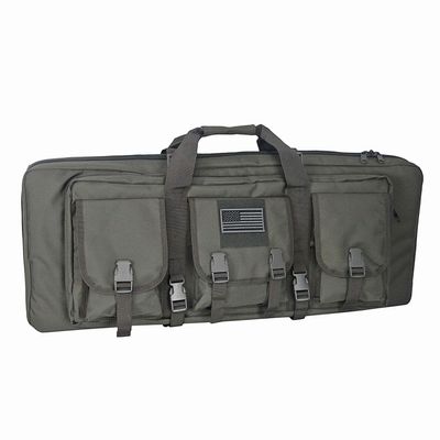 32 Inch Tactical Double Long Gun Bag Case Backpack w/Pistol Handgun Case,Lockable Zipper Padded Side Carry Strap for Shooting Range Sports Storage and Transport Hunting