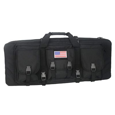 32 Inch Tactical Double Long Gun Bag Case Backpack w/Pistol Handgun Case,Lockable Zipper Padded Side Carry Strap for Shooting Range Sports Storage and Transport Hunting