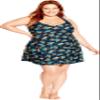 EVANS Women's Halter Back Print Swim Dress, ALVA view 1
