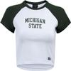 Hype & Vice Homerun Tee for Women (X-Small) - Michigan State University Tank Top for Women, Crop T-Shirt, College Shirts for Game Days - Hunter Green view 4