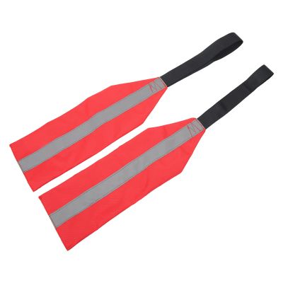 2Pcs Safety Travel Flag Kit - Red Warning Flag with Webbing for Kayak, Canoe, and Towing Safety Equipment