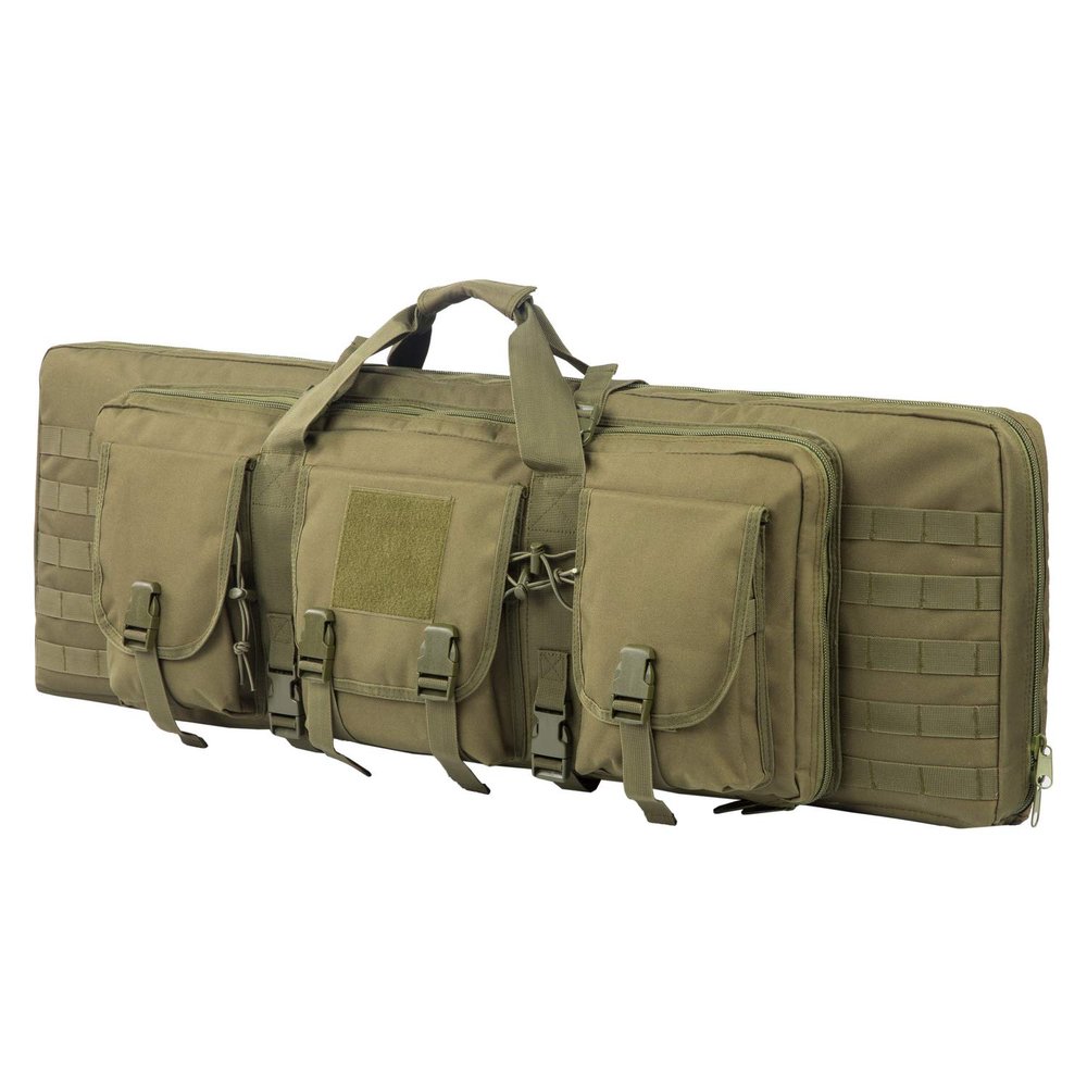 38 Inch Tactical Double Long Gun Bag Case Backpack w/Pistol Handgun Case,Lockable Zipper Padded Side Carry Strap for Shooting Range Sports Storage and Transport Hunting