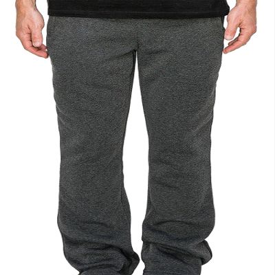 VICTORIOUS Men's Lightweight Fleece Drawstring Elastic Cuff Sweatpants FL91 - Heather Charcoal 2X-Large