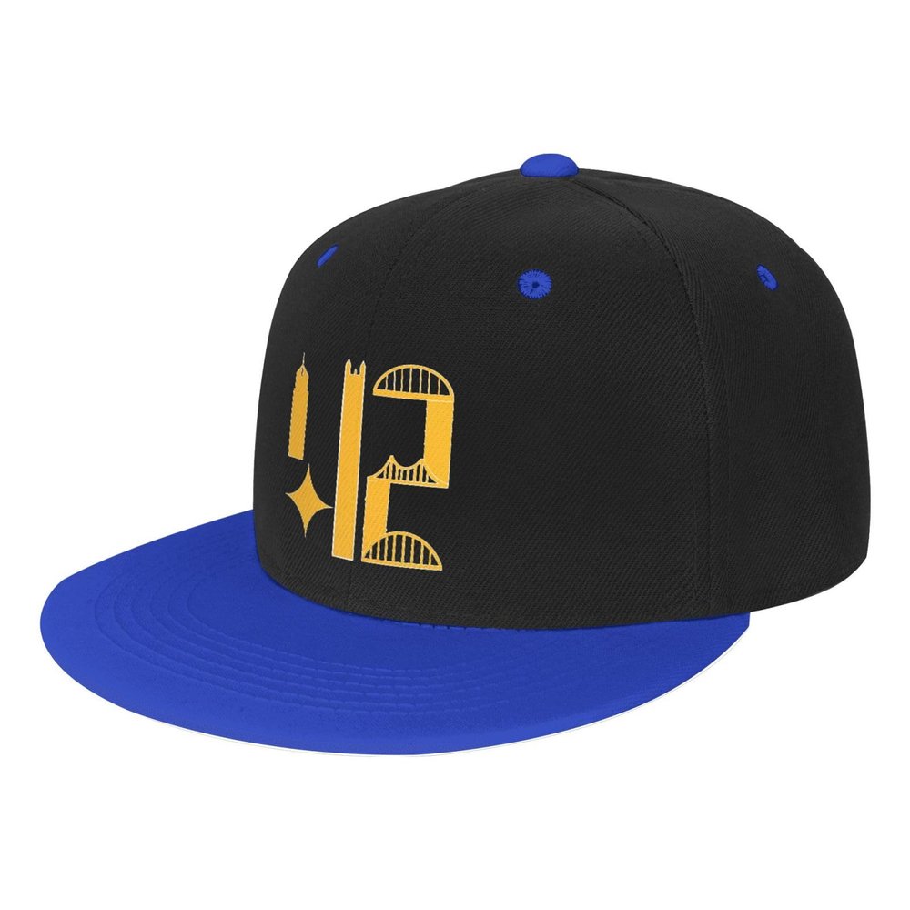 axxor Pittsburgh Skyline 412 Flat Bill Hat Unisex Kids Adjustable Fashion Hip Hop Flat Bill Hat Blue