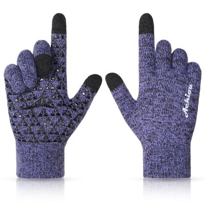Achiou Winter Gloves, Glove for Men Women, Upgraded Touch Screen Texting Warm Running with Thermal Soft Knit Lining