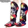 Spall Pro US Muay Thai Shin Guards for Kickboxing Martial Arts BJJ Boxing Equipment MMA Training and Sparring Leg Guard with Instep Protection Pads Scary (Blue, XS) view 2