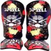 Spall Pro US Muay Thai Shin Guards for Kickboxing Martial Arts BJJ Boxing Equipment MMA Training and Sparring Leg Guard with Instep Protection Pads Scary (Blue, XS) view 3