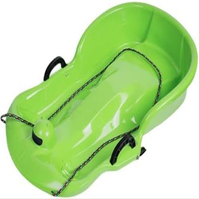 Plastic Snow Sled -Children's Sledge, Thickened Double Sledge, Adult Sledge with Brake Pull Rope