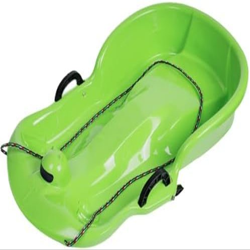 Plastic Snow Sled -Children's Sledge, Thickened Double Sledge, Adult Sledge with Brake Pull Rope