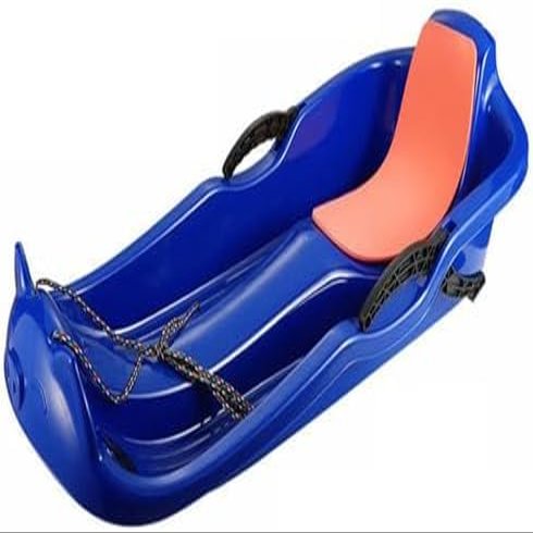 Plastic Snow Sled -Frost-Resistant and Wear-Resistant Sledges, Two-Person Padded Sledges, Sledges with Backrests, Two-Handle Children's Sledges