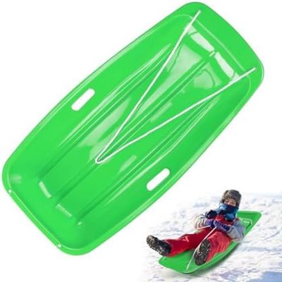Plastic Snow Sled -Children's Double Sledge, Plastic Sledge Board, Winter Sledge, Thickened Wear-Resistant Sledge
