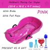 Children's Sledge, Thickened Double Sledge, Sledge with Backrest, Sledge with Brake Pull Rope view 2