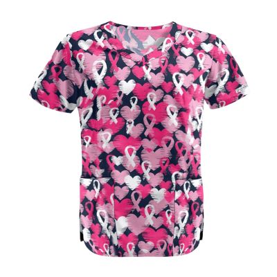 Womens Plus Size Scrub Tops Scrub Tops Women Print Nurse Uniforms for Women Short Sleeve V-Neck Tops with Pockets