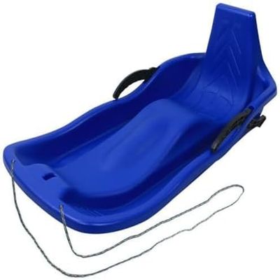 Plastic Snow Sled -Winter Tandem Sledges, Plastic High Back Sledges, Children's Sledges, Sledges with Brakes and Pull Ropes