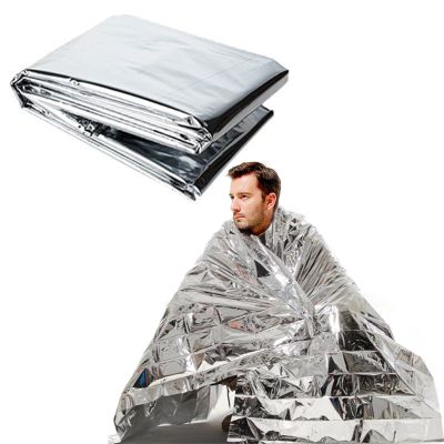 DEZYPZAM Emergency Blankets for Survival12 Pack, Emergency Mylar Thermal Blankets, Outdoor First Aid Blanket, Waterproof Survival Blanket (Silver,140 x 210cm)