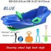 Children's Sledge, Thickened Double Sledge, Multi-Coloured Sledges, Snow Sledge with Backrest, Plastic Sledge view 2