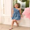 Danna Belle Ruffle Dress for Girls Haze Blue One Shoulder Girl Dress Summer Layered Skater Dresses Size 6 view 4