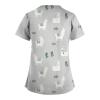 Black Scrub Tops for Women Valentine's Day Woman Short Sleeve Long Business Fashion Print with Pockets Cotton Comfort Loose Asymmetric Neckline Pink view 2