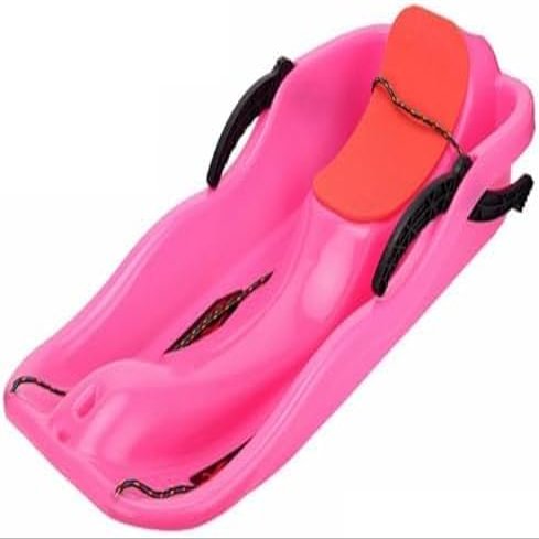 Plastic Snow Sled -Children's Sledge, Thickened Double Sledge, Multi-Coloured Plastic Sledge, Sledge with Backrest