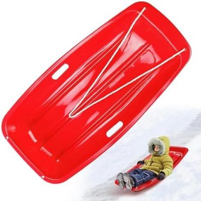 Plastic Snow Sled -Children's Double Sledge, Plastic Sledge Board, Winter Sledge, Thickened Wear-Resistant Sledge