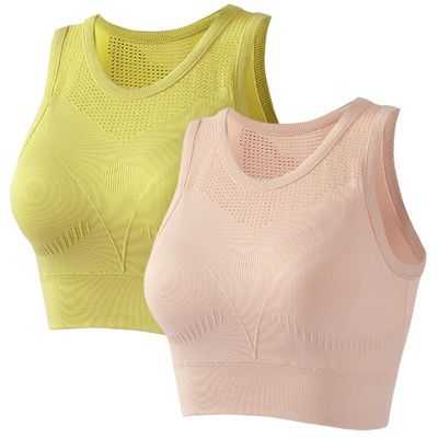 Women's Sports Bras,Women's Medium Support Cross Breathable mesh Back Removable Cup Yoga Sports Bra (Style D,S)