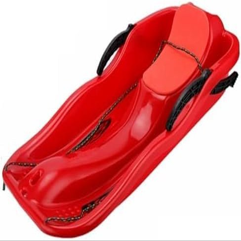 Plastic Snow Sled -Children's Sledge, Thickened Double Sledge, Multi-Coloured Plastic Sledge, Sledge with Backrest