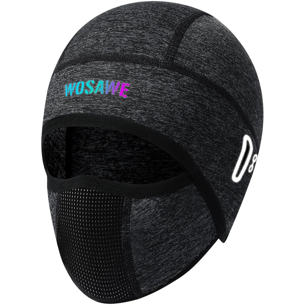 WOSAWE Ski Mask Balaclava Men Women Thermal Fleece Motorcycle Riding Helmet Cap Breathable Face Hood, Grey for summer, One Size
