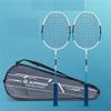 EZERKI 4U Badminton Racket Fast Bounce Light Balance MAX 25 LBS Original 100% Pro Carbon Fiber Student Racquets (2pcs-Blue) view 2