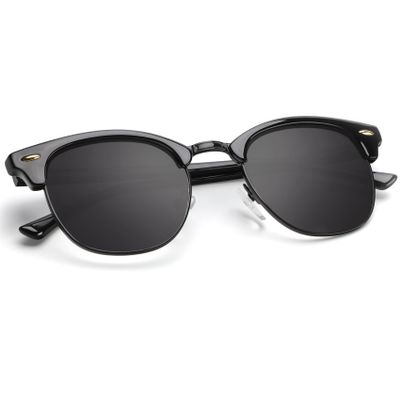 KALIYADI Sunglasses for Men and Women Semi-Rimless Frame with Glass Lens Driving Sun glasses UV Blocking