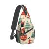 YQxwJL Christmas Holiday Print Sling Backpack, Sling Bag, Crossbody Chest Bag Daypack, for Hiking Travel view 2