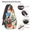 YQxwJL Christmas Holiday Print Sling Backpack, Sling Bag, Crossbody Chest Bag Daypack, for Hiking Travel view 4