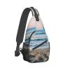 YQxwJL Beach and sea Print Sling Backpack, Sling Bag, Crossbody Chest Bag Daypack, for Hiking Travel view 2