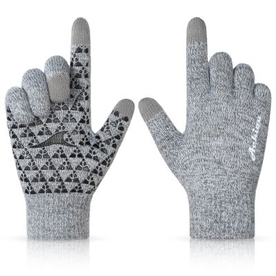 Achiou Winter Gloves, Glove for Men Women, Upgraded Touch Screen Texting Warm Running with Thermal Soft Knit Lining