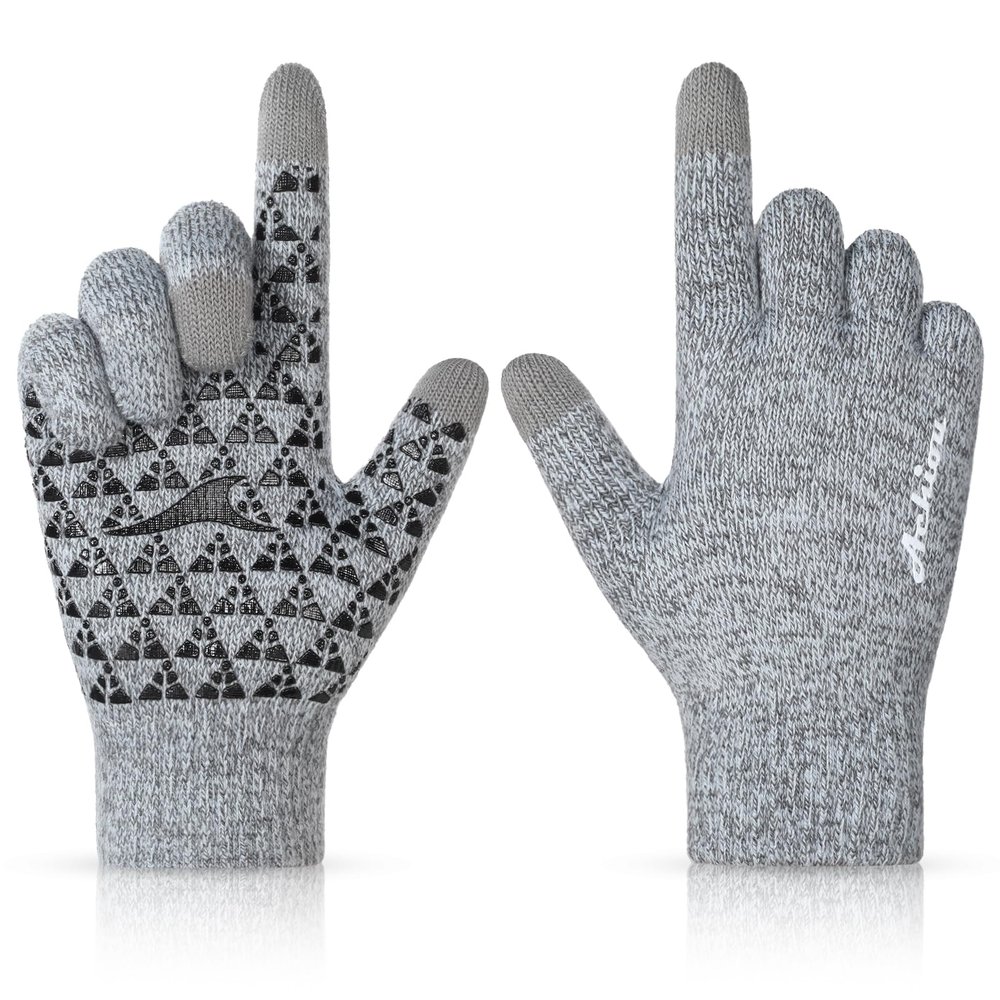 Achiou Winter Gloves, Glove for Men Women, Upgraded Touch Screen Texting Warm Running with Thermal Soft Knit Lining