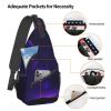 YQxwJL Purple Starry Sky Print Sling Backpack, Sling Bag, Crossbody Chest Bag Daypack, for Hiking Travel view 4
