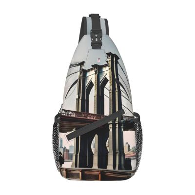 YQxwJL Brooklyn Bridge s Print Sling Backpack, Sling Bag, Crossbody Chest Bag Daypack, for Hiking Travel