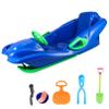 Snow Sled Thickened Plastic Skis with Easy Turning Steering Wheel, Durable with Slick Bottom, Lightweight Sleds for Family and Friend, Snow Toys for Outdoor view 1